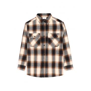 Camasa in carouri cu buzunare aplicate - Multicolor -
