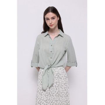 Camasa lejera cu detaliu nod - Verde pal