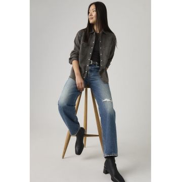 Camasa lejera din denim Teodora - Gri inchis