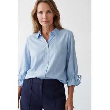 Camasa regular-fit din amestec de lyocell - Albastru deschis