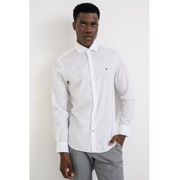 Camasa slim fit din amestec de bumbac - Alb optic