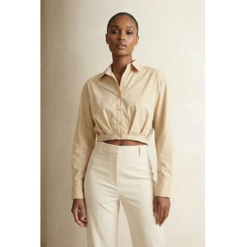 Camasi dama -  camasa casual cu nasturi - bej natural - 100% bumbac
