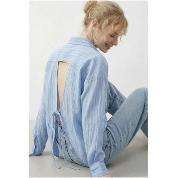Camasi dama -  camasa cu dungi - albastru deschis - 100% poliester
