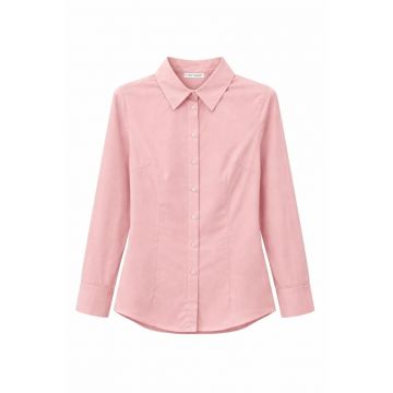 Camasi dama -  camasa poplin - roz pudra - bumbac - maneca lunga