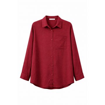 Camasi dama -  camasa supradimensionata - rosu burgundy - amestec de bumbac - in si viscoza