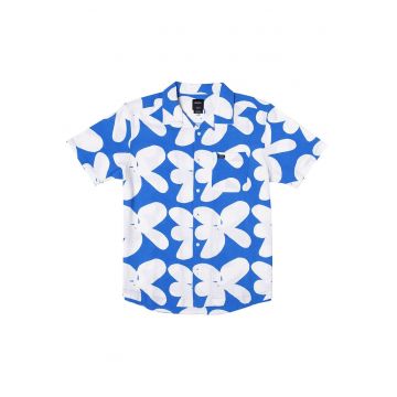 Camasa barbati -  Bailey Elder - maneca scurta - albastru - alb -