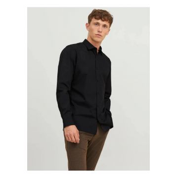 Camasa barbati - din amestec de bumbac - Slim Fit - Negru