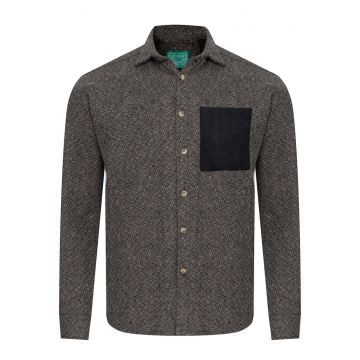 Camasa barbati -  oversize - regulara - maro - poliester