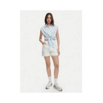 Camasa crop cu guler clasic -