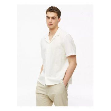 Camasa cu maneca scurta barbati - din bumbac - Resort fit - Alb