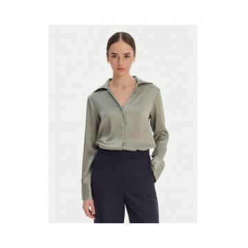 Camasa cu model uni si aspect satimat