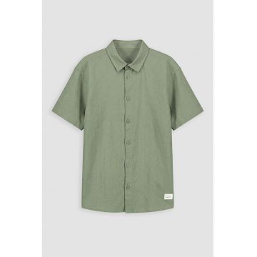 Camasa cu model uni si guler clasic - Verde fistic