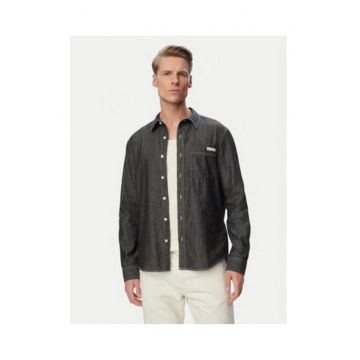 Camasa din denim cu aspect lucios