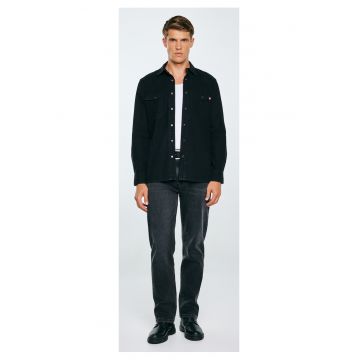 Camasa din denim cu buzunare cu clapa