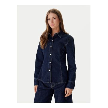 Camasa din denim cu inchidere cu capse -