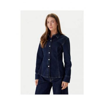 Camasa din denim cu inchidere cu capse -