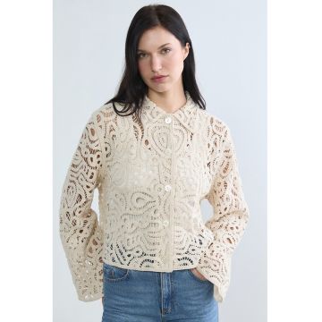 Camasa din macramé - Bej