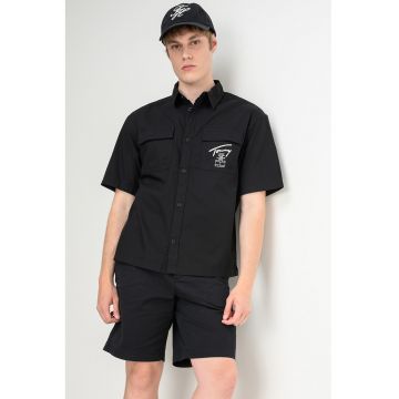 Camasa lejera din bumbac Skater - Negru