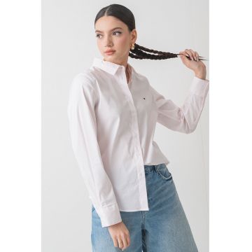 Camasa regular fit - Alb/Roz pastel