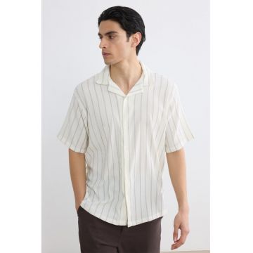 Camasa regular fit cu dungi - Alb fildes