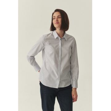 Camasa regular fit cu model in dungi - Alb/Albastru indigo