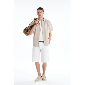 Camasa regular-fit cu model uni - Bej deschis