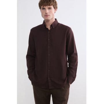Camasa regular fit din bumbac - Maro