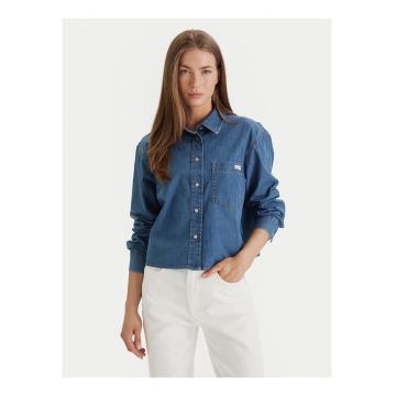 Camasa regular fit din denim cu guler clasic