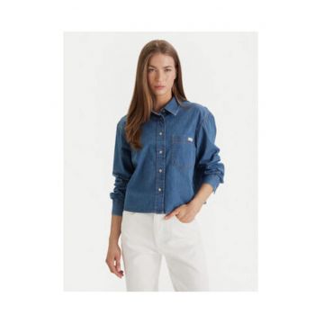 Camasa regular fit din denim cu guler clasic