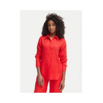 Camasa regular fit din in cu logo discret