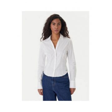 Camasa slim fit cu guler clasic si decupaj in v