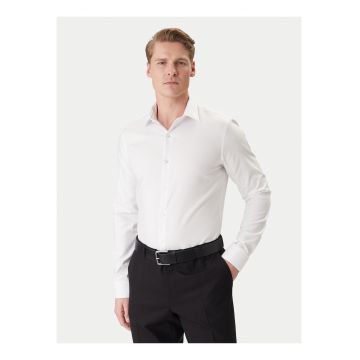 Camasa slim fit din bumbac cu maneci lungi