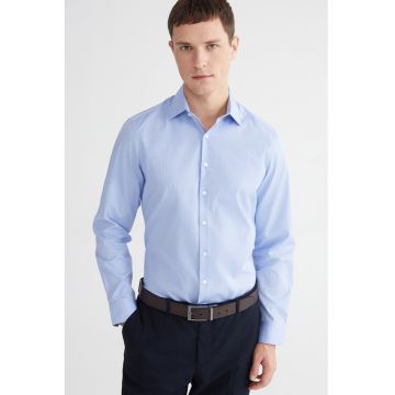 Camasa slim fit in carouri - Albastru