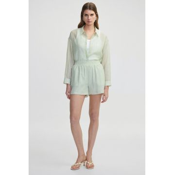 Camasa transparenta cu nasturi - Verde pastel