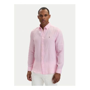 Camasa uni regular fit din in