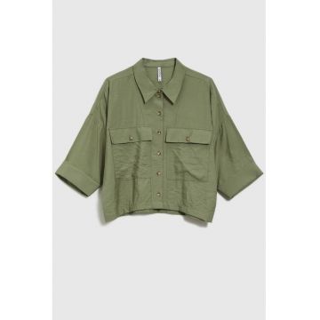 L-KO-4653 KOSZULA - Verde masliniu