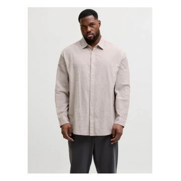 Plus Camasa barbati big sizes - din amestec de in - Regular fit - Breeze - Bej - Bej