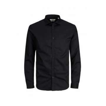 Camasa barbati -  neagra - bumbac - maneca lunga -