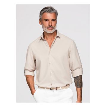 Camasa barbati regular cu guler clasic OM-SHCS-0190 - Bej