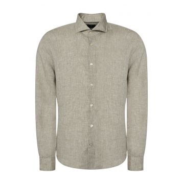 Camasa barbati -  verde - material 100% in - maneca lunga - croiala regular fit