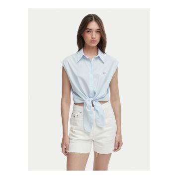 Camasa crop cu guler clasic -