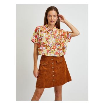 Camasa crop cu model floral Nika -
