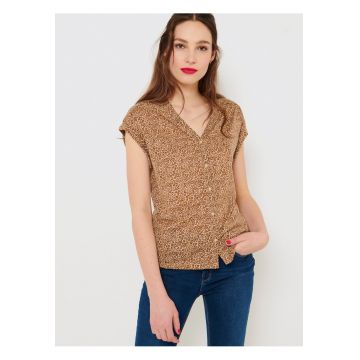 Camasa cu maneca scurta si imprimeu leopard