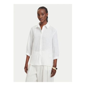 Camasa dama -  alb - 100% in - maneci lungi - croiala clasica