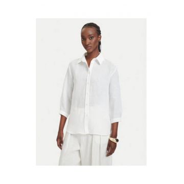 Camasa dama -  alb - 100% in - maneci lungi - croiala clasica