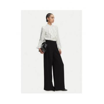 Camasa dama -  alb - buline - material sintetic - maneca lunga