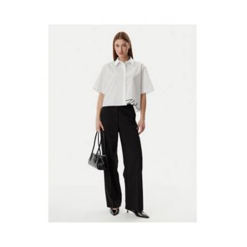 Camasa dama -  alb - bumbac - maneca scurta - casual