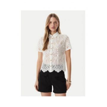Camasa dama -  alb - bumbac - maneci scurte - croiala regular fit