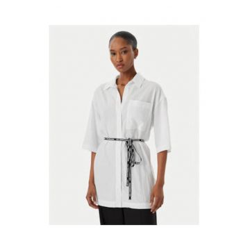 Camasa dama -  alb - material - Alb