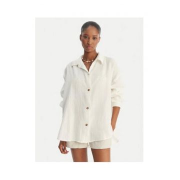Camasa dama -  bej - bumbac - maneca lunga - casual -